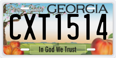 GA license plate CXT1514