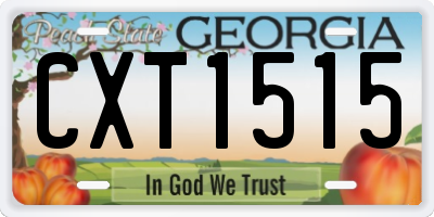 GA license plate CXT1515
