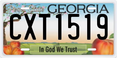 GA license plate CXT1519