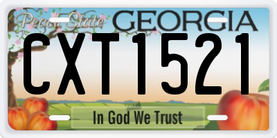GA license plate CXT1521