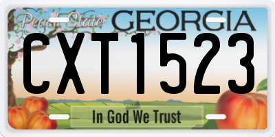 GA license plate CXT1523