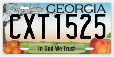 GA license plate CXT1525
