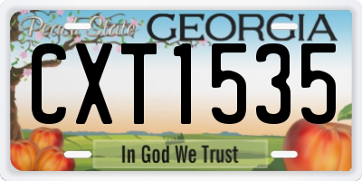 GA license plate CXT1535