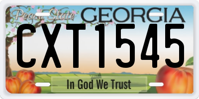 GA license plate CXT1545