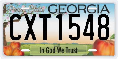GA license plate CXT1548