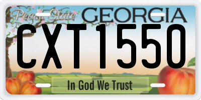 GA license plate CXT1550