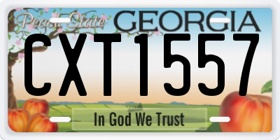GA license plate CXT1557