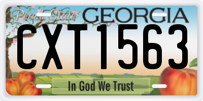 GA license plate CXT1563