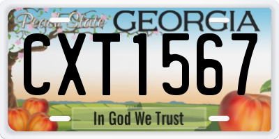 GA license plate CXT1567