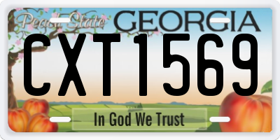 GA license plate CXT1569