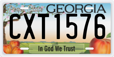 GA license plate CXT1576