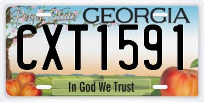 GA license plate CXT1591