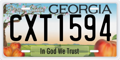 GA license plate CXT1594