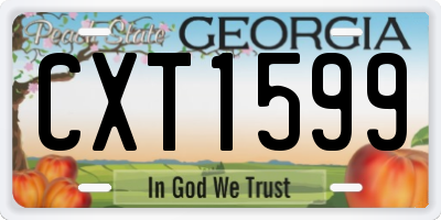 GA license plate CXT1599