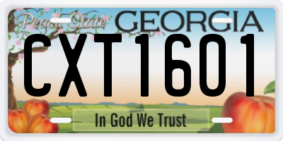 GA license plate CXT1601
