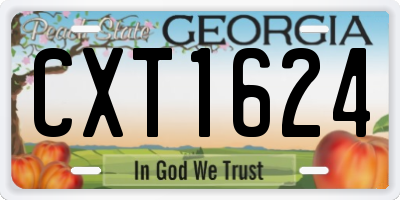 GA license plate CXT1624