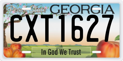 GA license plate CXT1627