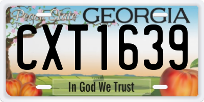 GA license plate CXT1639