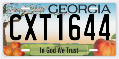 GA license plate CXT1644