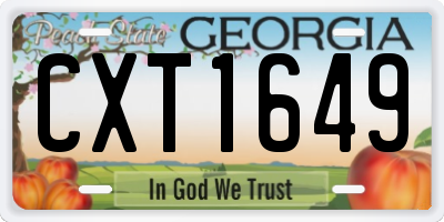 GA license plate CXT1649