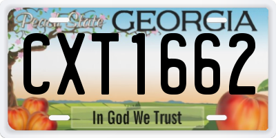 GA license plate CXT1662