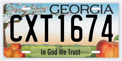 GA license plate CXT1674