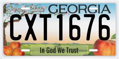 GA license plate CXT1676