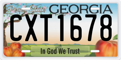 GA license plate CXT1678