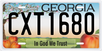 GA license plate CXT1680