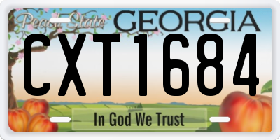 GA license plate CXT1684