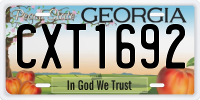 GA license plate CXT1692