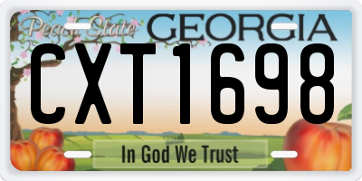 GA license plate CXT1698