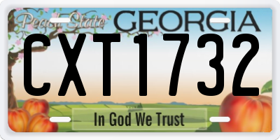 GA license plate CXT1732