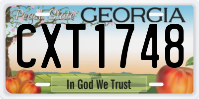 GA license plate CXT1748