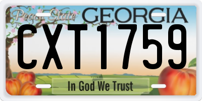 GA license plate CXT1759