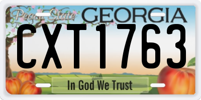 GA license plate CXT1763