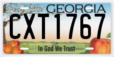 GA license plate CXT1767