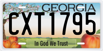 GA license plate CXT1795
