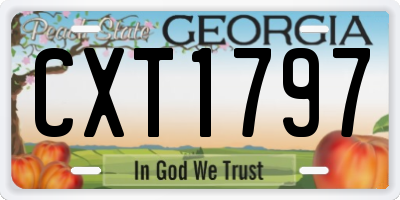 GA license plate CXT1797