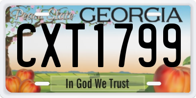 GA license plate CXT1799