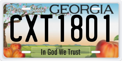 GA license plate CXT1801