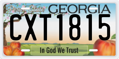 GA license plate CXT1815