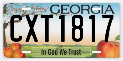 GA license plate CXT1817