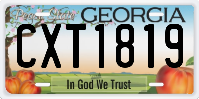 GA license plate CXT1819