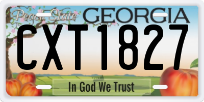 GA license plate CXT1827