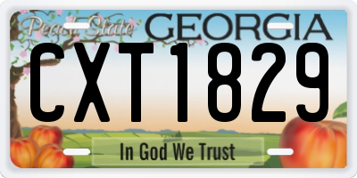 GA license plate CXT1829