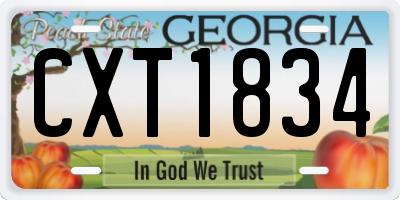 GA license plate CXT1834