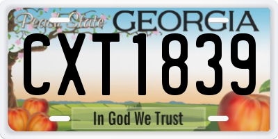 GA license plate CXT1839