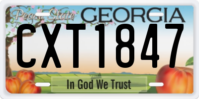GA license plate CXT1847