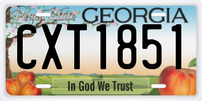 GA license plate CXT1851